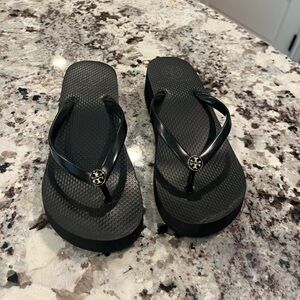 Tory Burch Black Sandals with Logo